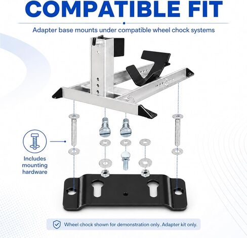 TK-3000 Trailer-Stop Adapter Kit, Quick Connect Floor Mount Bracket for Motorcycle Wheel Chock System, Reinforced Steel Base for Trailer Use in Kuwait
