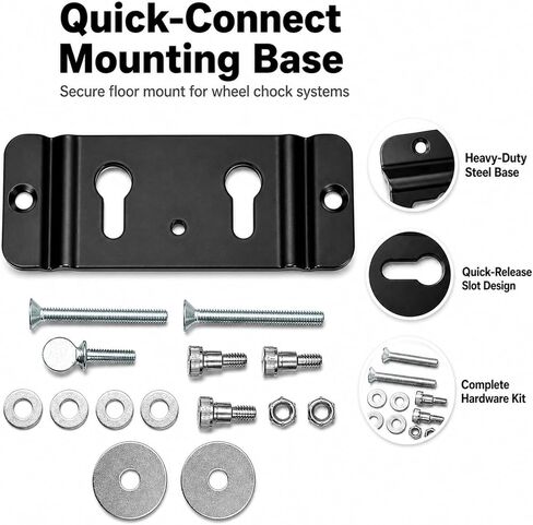 TK-3000 Trailer-Stop Adapter Kit, Quick Connect Floor Mount Bracket for Motorcycle Wheel Chock System, Reinforced Steel Base for Trailer Use in Kuwait