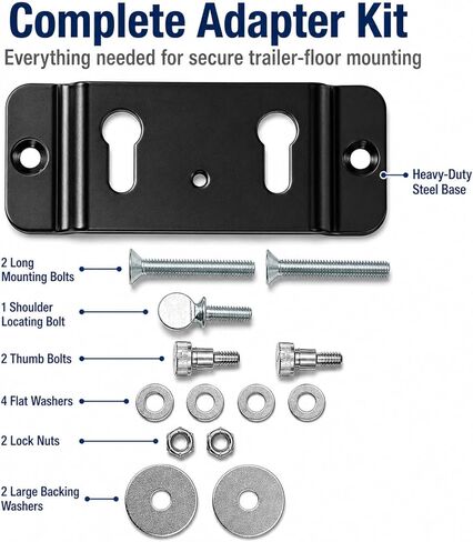 TK-3000 Trailer-Stop Adapter Kit, Quick Connect Floor Mount Bracket for Motorcycle Wheel Chock System, Reinforced Steel Base for Trailer Use in Kuwait
