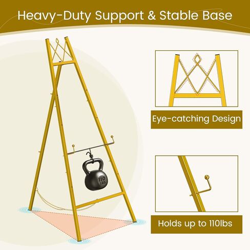 Snughome 45.7" Gold Easel Stand for Sign, Heavy Duty Metal Display Easel with Drawstring Bag, 4-Tier Adjustable Height Art Easel for Wedding Signs, Painting, Posters & Mirrors in Kuwait