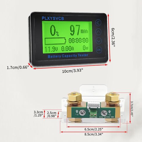 شاشة بطارية 500 أمبير مع تحويلة، شاشة LCD خلفية RV، إنذار قابل للبرمجة بجهد عالي ومنخفض، شاشة بطارية 10 فولت - 120 فولت لدراجة نارية RV وعربة الغولف والشاحنات والقوارب ولوحة شمسية in Kuwait