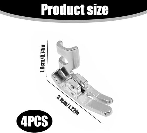 4-Pack 10mm (0.4" Wide) Low Shank Straight Stitch Presser Foot,Compatible with Singer Brother Janome Juki Babylock Elna Kenmore White Necchi Simplicity and More Sewing Machines in Kuwait
