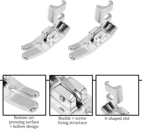 4-Pack 10mm (0.4" Wide) Low Shank Straight Stitch Presser Foot,Compatible with Singer Brother Janome Juki Babylock Elna Kenmore White Necchi Simplicity and More Sewing Machines in Kuwait