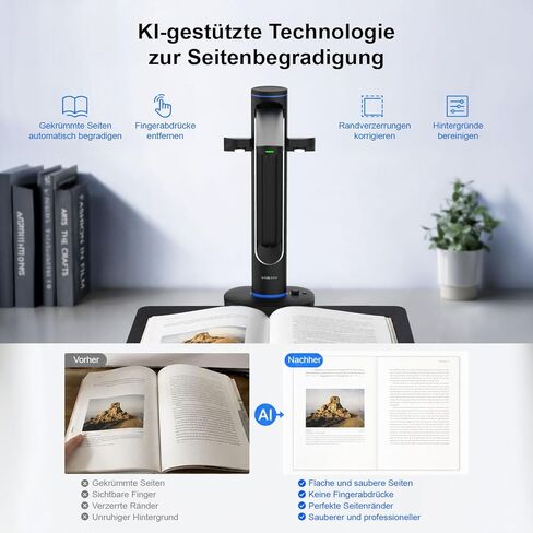 ماسح ضوئي للكتب العلوية VIISAN S48 Duo - تنسيق كبير A2/A3، مزدوج 48 ميجابكسل، 600 نقطة في البوصة مع التعرف الضوئي على الحروف وتحويل النص إلى كلام للأرشفة والتعليم عن بعد in Kuwait