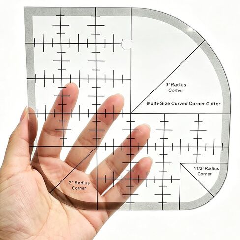 Sewing Clips and Curved Corner Cutter Set, 101 Pieces, 100 Fabric Quilting Clips and 1 Transparent Acrylic Rounded Corner Template Ruler (6"x6") for Sewing, Quilting, Crafts in Kuwait