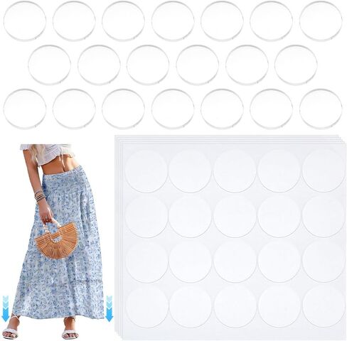 NBEADS 20 Pcs Hem Weights for Dress, Dress Weights for Women Hem with 100 Pcs Double-Sided Adhesive Acrylic Sticker Acrylic Garment Weight for Wind Skirt, Invisible Multi-use in Kuwait