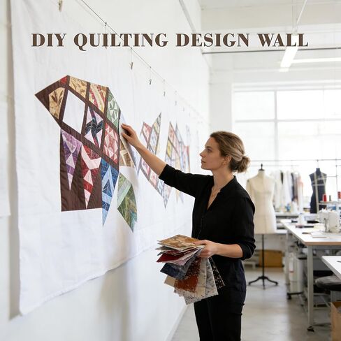 1PCS 107.8 * 61 inch Quilt Design Wall Large Quilt Wall Fabric with Edge Banding for Quilting Sewing Supplies Craft Display,White in Kuwait
