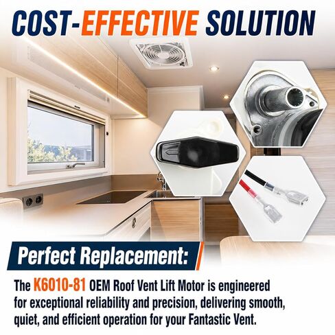 استبدال محرك رفع فتحة السقف K6010-81 RV لسلسلة B Dometic Fan-Tastic، محرك تنفيس 17 دورة في الدقيقة يناسب الطرازات 807350 و803350، يستبدل K6050-81 K6050-80 وAutotrol 200-0535A، غطاء أبيض in Kuwait