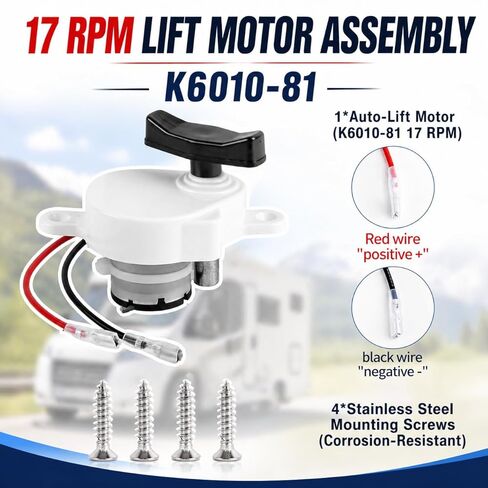 استبدال محرك رفع فتحة السقف K6010-81 RV لسلسلة B Dometic Fan-Tastic، محرك تنفيس 17 دورة في الدقيقة يناسب الطرازات 807350 و803350، يستبدل K6050-81 K6050-80 وAutotrol 200-0535A، غطاء أبيض in Kuwait