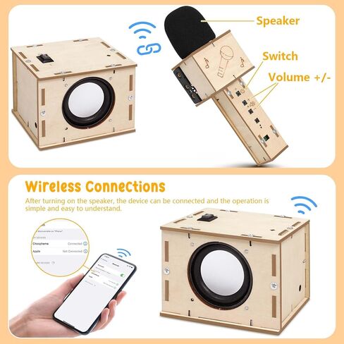 Stem Projects Karaoke Machine Toys for Boys Age 8-12 12-14 Science Kit Building Own Bluetooth Speaker & Microphone DIY Electronics Kit for Kids Kid 9-12 Boy Toys Birthday Gift 8 9 10 11 13 Teen Girl in Kuwait