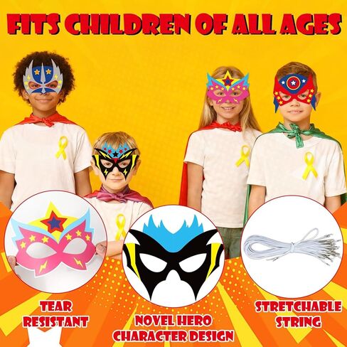 36 Packs Hero Theme Mask Craft Kits Hero Mask Your Own Super Theme Masks Funny DIY Paper Masks Art Craft Colored Paper Helmet Super Party Gifts for Kids for Home Classroom Game Activities Party Favors in Kuwait