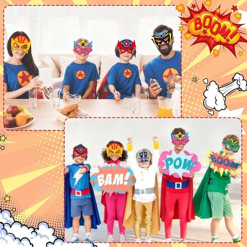 36 Packs Hero Theme Mask Craft Kits Hero Mask Your Own Super Theme Masks Funny DIY Paper Masks Art Craft Colored Paper Helmet Super Party Gifts for Kids for Home Classroom Game Activities Party Favors in Kuwait