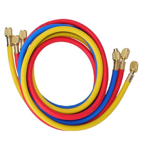 Fafeicy AC Manifold Gauge Set, Oil Filled HVAC Gauge with Hoses and Color Coded Connectors for R12 R22 R134 R502 R1234yf, for DIYers and Technicians to Recharge Home and Auto AC in Kuwait