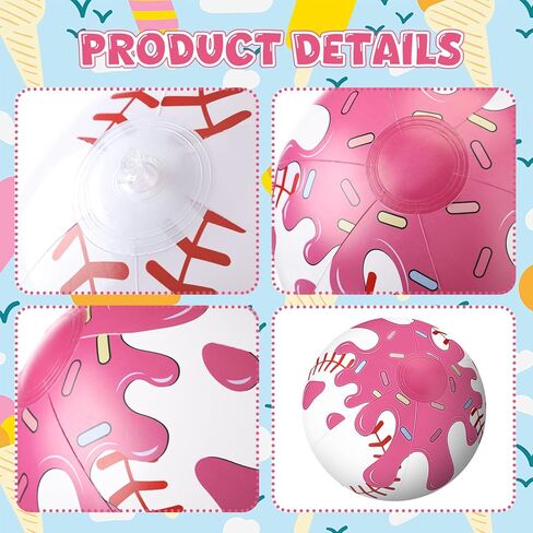Shappy 6 Pack Ice Cream Drip Inflatable Baseball 16inch Beach Balls Ice Cream Drip Baseball Party Favors for Summer Pool Beach Sports Themed Birthday Party Outdoor Backyard Games in Kuwait
