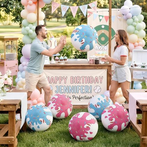 Shappy 6 Pack Ice Cream Drip Inflatable Baseball 16inch Beach Balls Ice Cream Drip Baseball Party Favors for Summer Pool Beach Sports Themed Birthday Party Outdoor Backyard Games in Kuwait