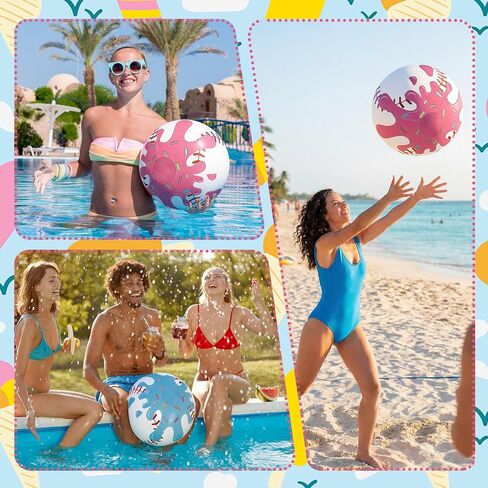 Shappy 6 Pack Ice Cream Drip Inflatable Baseball 16inch Beach Balls Ice Cream Drip Baseball Party Favors for Summer Pool Beach Sports Themed Birthday Party Outdoor Backyard Games in Kuwait