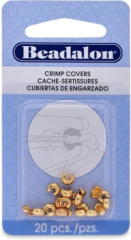 Beadalon Crimp Covers, 4 mm / .157 in, Gold Color, 20 pc in Kuwait