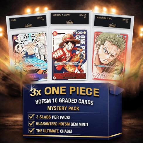 3X One Piece HOFSM 10 Graded Anime Cards Mystery Pack in Kuwait