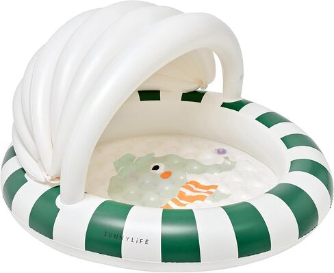Sunnylife Kids Inflatable Pool, Eli The Elephant, Green, 47.24x41.73x26.77 in, PVC, 100L Capacity in Kuwait