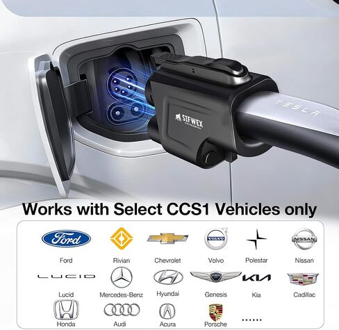 NACS إلى محول CCS1 | تم اختباره بمعايير UL2252 (تم التحقق من SGS) | 500 أمبير 250 كيلو وات شحن سريع | تمكن CCS1 EVs من استخدام شاحن تسلا الفائق | محول شاحن EV محمول (لا يعمل للشحن المنزلي) in Kuwait
