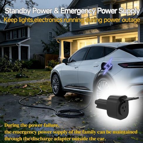 NACS V2L Adapter for 2025+ Hyundai Ioniq 5/6/9, 2026+ Kia EV3/5/6/9, 2025+ Genesis GV60,for Non-Tesla NACS+V2L EVs,20A,Portable & Weather-Resistant,Secure Lock,for Camping,Trip,BBQ,Outdoor,Courtyard in Kuwait
