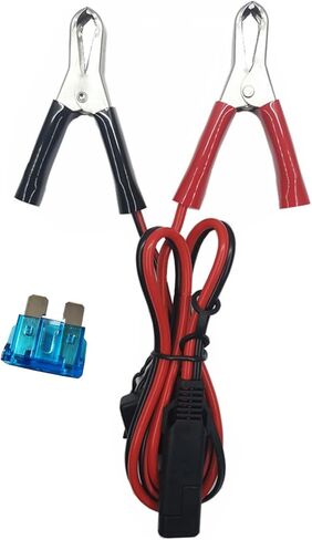 SAE إلى Aligater Clips 2FT شاحن بطارية المشبك تمديد كابل 12V-24V سلك قطع سريع 15A مشبك التمساح لمضخة دراجة نارية بطارية السيارة الألواح الشمسية مع فتيل 15A إضافي in Kuwait