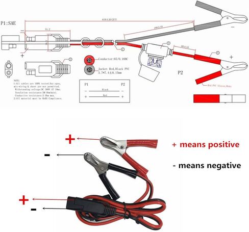 SAE إلى Aligater Clips 2FT شاحن بطارية المشبك تمديد كابل 12V-24V سلك قطع سريع 15A مشبك التمساح لمضخة دراجة نارية بطارية السيارة الألواح الشمسية مع فتيل 15A إضافي in Kuwait