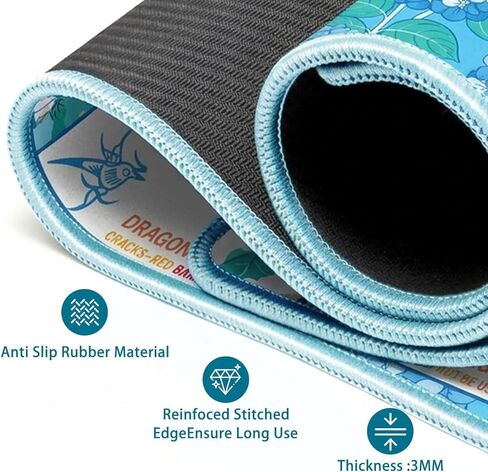 Mahjong Mat 33"x33" for Table with Two Dices Non Slip Noise Reduction, Blue Flower Bird American Mahjong Mat with Rules for Mah Jong Poker Board Games Dominoes and Card in Kuwait