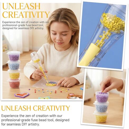 Huacan 2.6mm Fuse Bead Pen, Fuse Beads Dispenser for DIY Decor and Crafts Efficiency Saves Time High Capacity Tool for Perler Beads in Kuwait