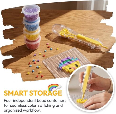 Huacan 2.6mm Fuse Bead Pen, Fuse Beads Dispenser for DIY Decor and Crafts Efficiency Saves Time High Capacity Tool for Perler Beads in Kuwait