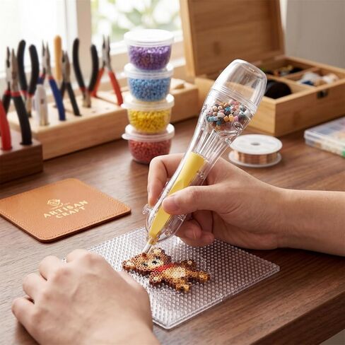 Huacan 2.6mm Fuse Bead Pen, Fuse Beads Dispenser for DIY Decor and Crafts Efficiency Saves Time High Capacity Tool for Perler Beads in Kuwait