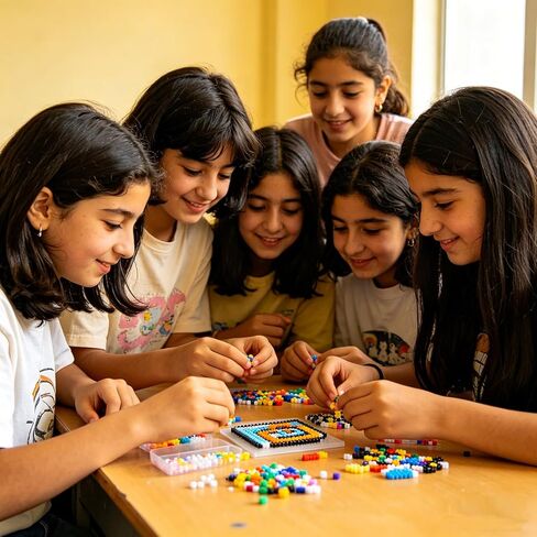 مجموعة خرز موب 40000 قطعة، 72 لونًا 2.6 مم مجموعة أدوات حرفية صغيرة للخرز مع لوحة تعليق وورق كي وملاقط وخطافات ملونة ومستلزمات الفنون والحرف اليدوية لعيد الميلاد والمدرسة المنزلية والبنات والأولاد in Kuwait