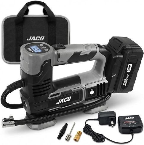 JACO 20V Cordless Tire Inflator Portable Air Compressor Pump | with 3.0Ah Max Li-Ion Rechargable Battery in Kuwait