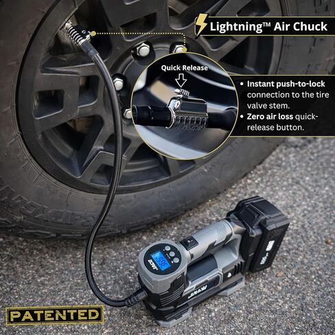 JACO 20V Cordless Tire Inflator Portable Air Compressor Pump | with 3.0Ah Max Li-Ion Rechargable Battery in Kuwait