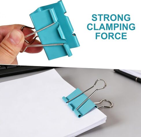 Ufmarine 300 Pcs Binder Clips Assorted Sizes Colored, Extra Large, Large, Medium, Small, XS, Mini, Paper Clips Office Supply in Kuwait