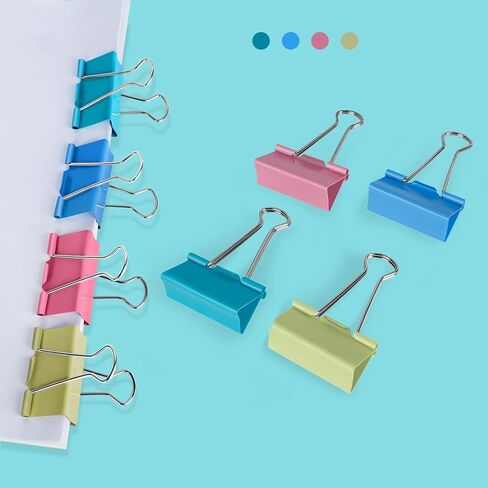 Ufmarine 300 Pcs Binder Clips Assorted Sizes Colored, Extra Large, Large, Medium, Small, XS, Mini, Paper Clips Office Supply in Kuwait