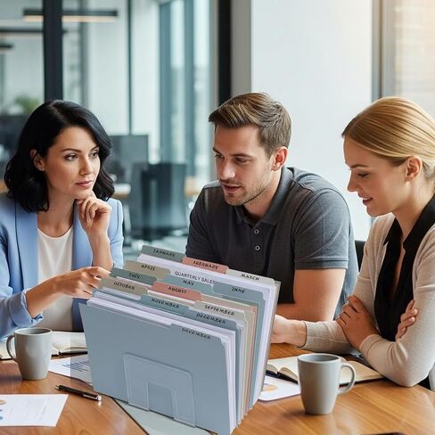 gisgfim 12 مجموعة من أدلة ملفات علامات التبويب العلوية، حجم حروف فواصل علامات التبويب الشهرية/يناير-ديسمبر، 1/3- علامة تبويب مستقيمة، أدلة بطاقة فهرسة متينة لمكتب مدرسة الأعمال (موراندي) in Kuwait