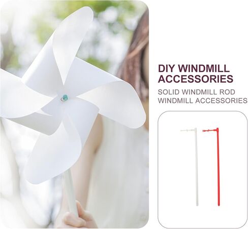 GANAZONO Plastic Pinwheel Pole Accessories 20 Pack Solid Windmill Rods 10.83 Inch DIY Sticks for Garden and Lawn Decoration in Kuwait