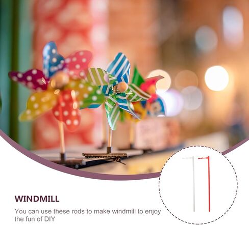 GANAZONO Plastic Pinwheel Pole Accessories 20 Pack Solid Windmill Rods 10.83 Inch DIY Sticks for Garden and Lawn Decoration in Kuwait
