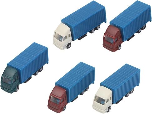 1:150 Scale Miniature Container Truck Model Set 5-Piece N Gauge Diorama Accessory Realistic Detailing Variety Colors Material Approx For Model Railroads Train Layouts Sand Table Landscape Scenery in Kuwait
