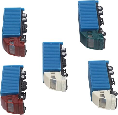 1:150 Scale Miniature Container Truck Model Set 5-Piece N Gauge Diorama Accessory Realistic Detailing Variety Colors Material Approx For Model Railroads Train Layouts Sand Table Landscape Scenery in Kuwait