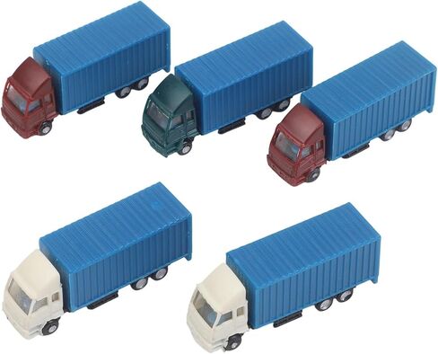 1:150 Scale Miniature Container Truck Model Set 5-Piece N Gauge Diorama Accessory Realistic Detailing Variety Colors Material Approx For Model Railroads Train Layouts Sand Table Landscape Scenery in Kuwait