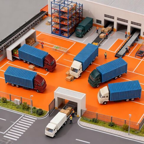 1:150 Scale Miniature Container Truck Model Set 5-Piece N Gauge Diorama Accessory Realistic Detailing Variety Colors Material Approx For Model Railroads Train Layouts Sand Table Landscape Scenery in Kuwait
