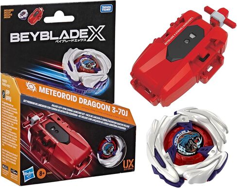 قاذفة Beyblade X Meteoroid Dragoon 3-70J Left Spin String مع جزء علوي من نوع الهجوم Takara Tomy، ألعاب ألعاب القتال، للأعمار من 8 سنوات فما فوق (حصريًا لأمازون) in Kuwait