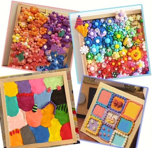 2 قطعة 12x12 بوصة لوح خشبي مربع لوح خشبي إطار الصورة الطين الإبداعية DIY بها بنفسك إطار الصورة الطين اليدوية المجلس in Kuwait
