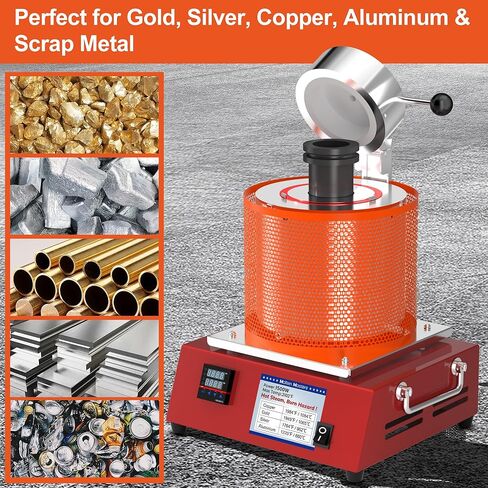 MMasters Complete 3KG Electric Melting Furnace Kit – Smelting Set with Graphite Crucible, Ingot Mold, Tongs, Gloves & Goggles – Ideal for Gold, Silver, Copper, Aluminum Refining in Kuwait