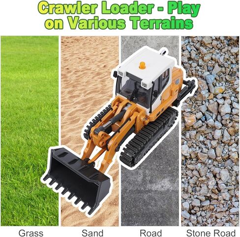 1:50 Scale RC Bulldozer, 2.4GHz Full Function RC Wheel Loader with LED Lights & Sound, Dual Ended Operation, N20 Motors, 60 Min Runtime, Construction Vehicle Toy in Kuwait