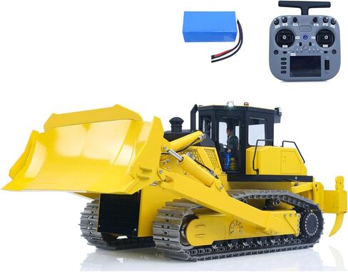 الولايات المتحدة في المخزون، بلدوزر هيدروليكي معدني 1/12 RC D155AX RTR نموذج بلدوزر ثقيل 7 صمام 1.0 لتر مضخة زيت 5 محاريث راديو ماستر TX15 بطارية راديو نموذج درجة هواية للبالغين in Kuwait