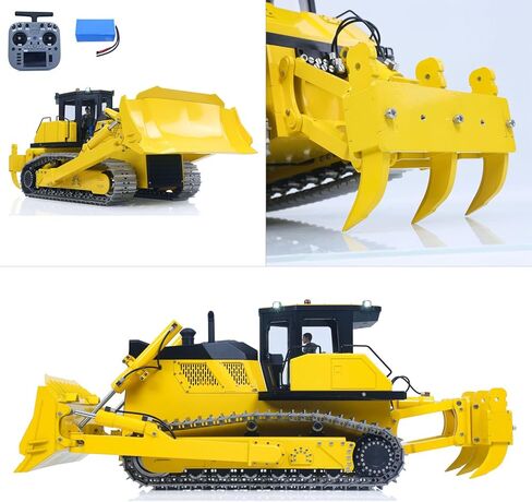الولايات المتحدة في المخزون، بلدوزر هيدروليكي معدني 1/12 RC D155AX RTR نموذج بلدوزر ثقيل 7 صمام 1.0 لتر مضخة زيت 5 محاريث راديو ماستر TX15 بطارية راديو نموذج درجة هواية للبالغين in Kuwait