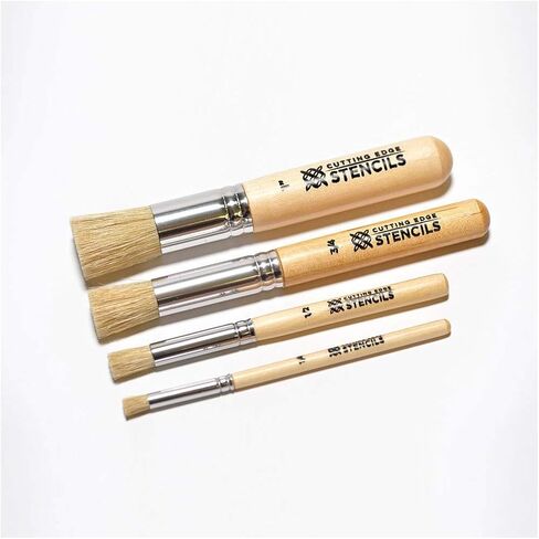 4-Piece Professional Stencil Brush Set - Natural Bristle in Kuwait